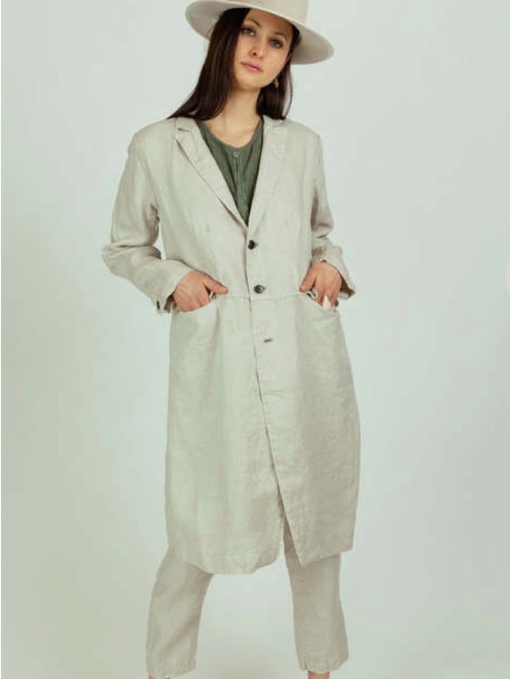 Pas De Calais Linen Coat sz S